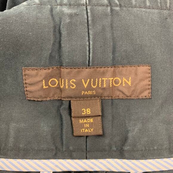 LOUIS VUITTON Size 6 Navy Cotton High Waisted Dress Pants - Picture 6 of 6